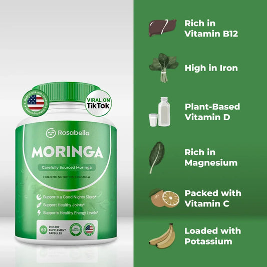 Cápsulas de Moringa Rosabella | Fórmula Exclusiva para Energía y Longevidad