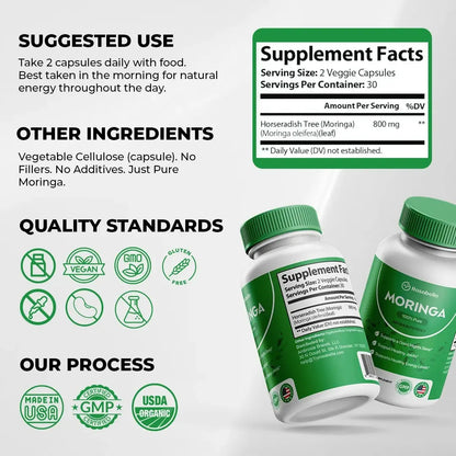 Cápsulas de Moringa Rosabella | Fórmula Exclusiva para Energía y Longevidad